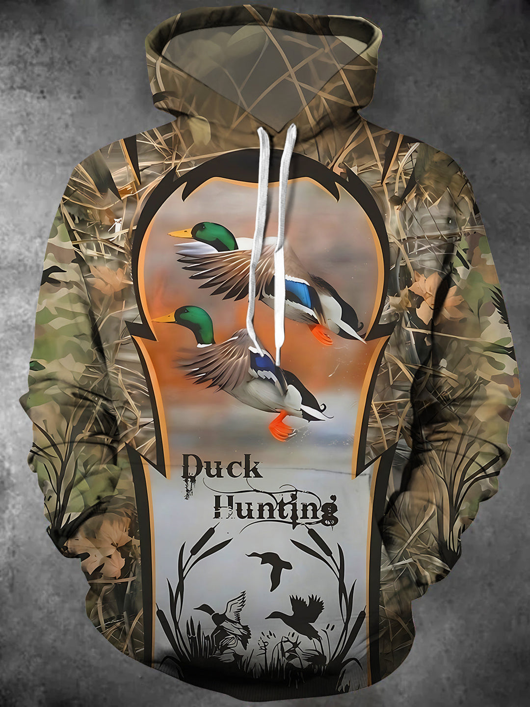 Oceanlyte Men's Printed Duck Hunting Print Long Sleeve Hoodie with Chest Pocket