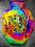 Oceanlyte Men's Graphic Tie Dye Sea Turtle Print Long Sleeve Hoodie with Chest Pocket