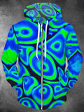 Oceanlyte Men's Psychedelic Spiral Fluid Pattern Long Sleeve Sweatshirt with Chest Pocket