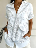 Oceanlyte Women's Graphic 3D Saxophone Relief Print Short Sleeve Shirt
