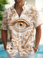 Oceanlyte Men's Graphic 3D Eye Print Short Sleeve Shirt with Chest Pocket