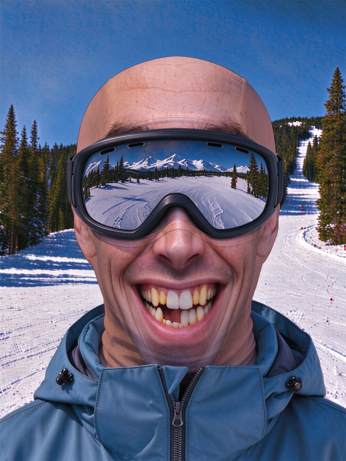Oceanlyte Funny Snow Mountain Ski Smiling Face Ski Mask