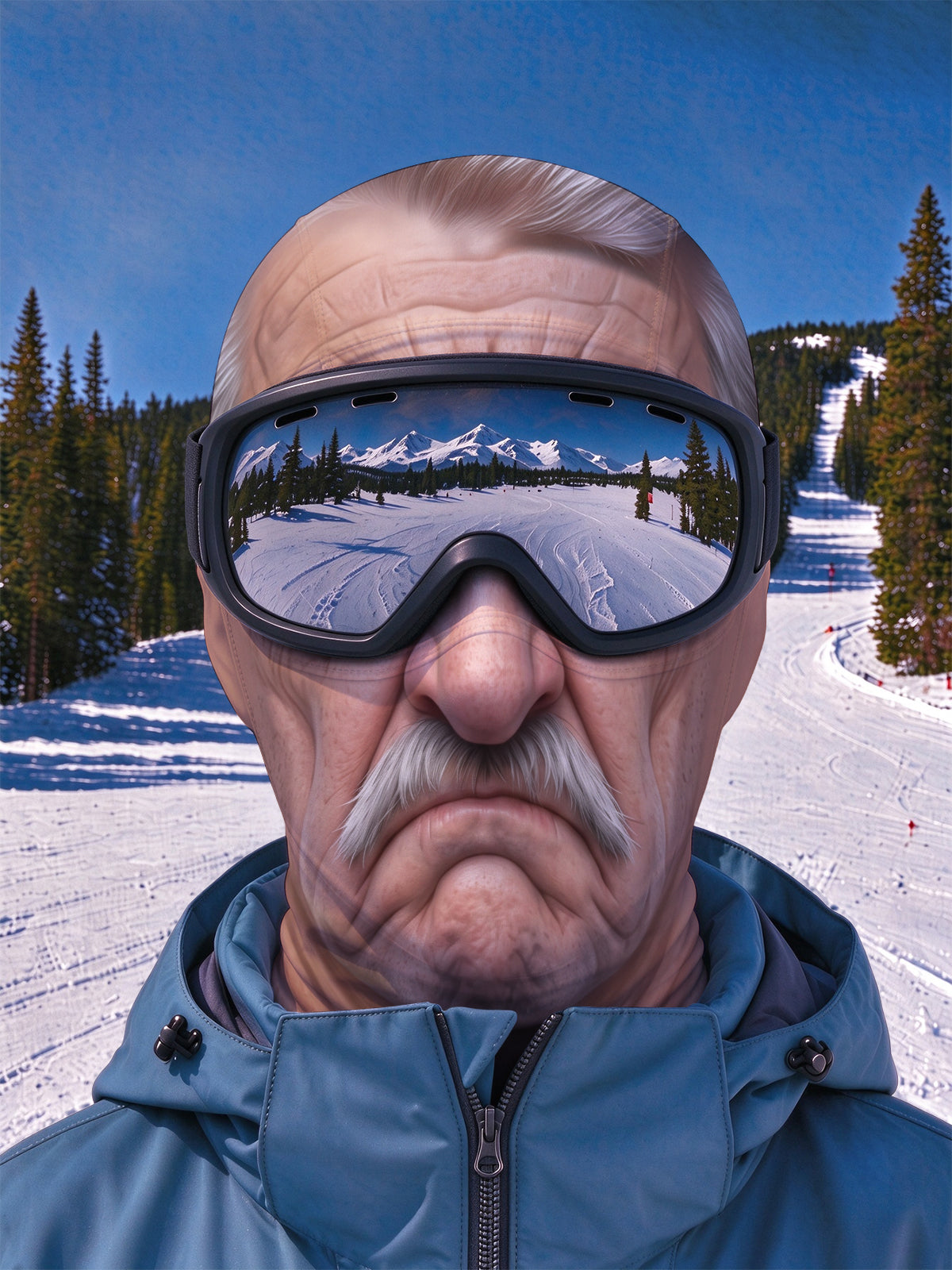 Oceanlyte Funny White Beard Serious Face Ski Mask