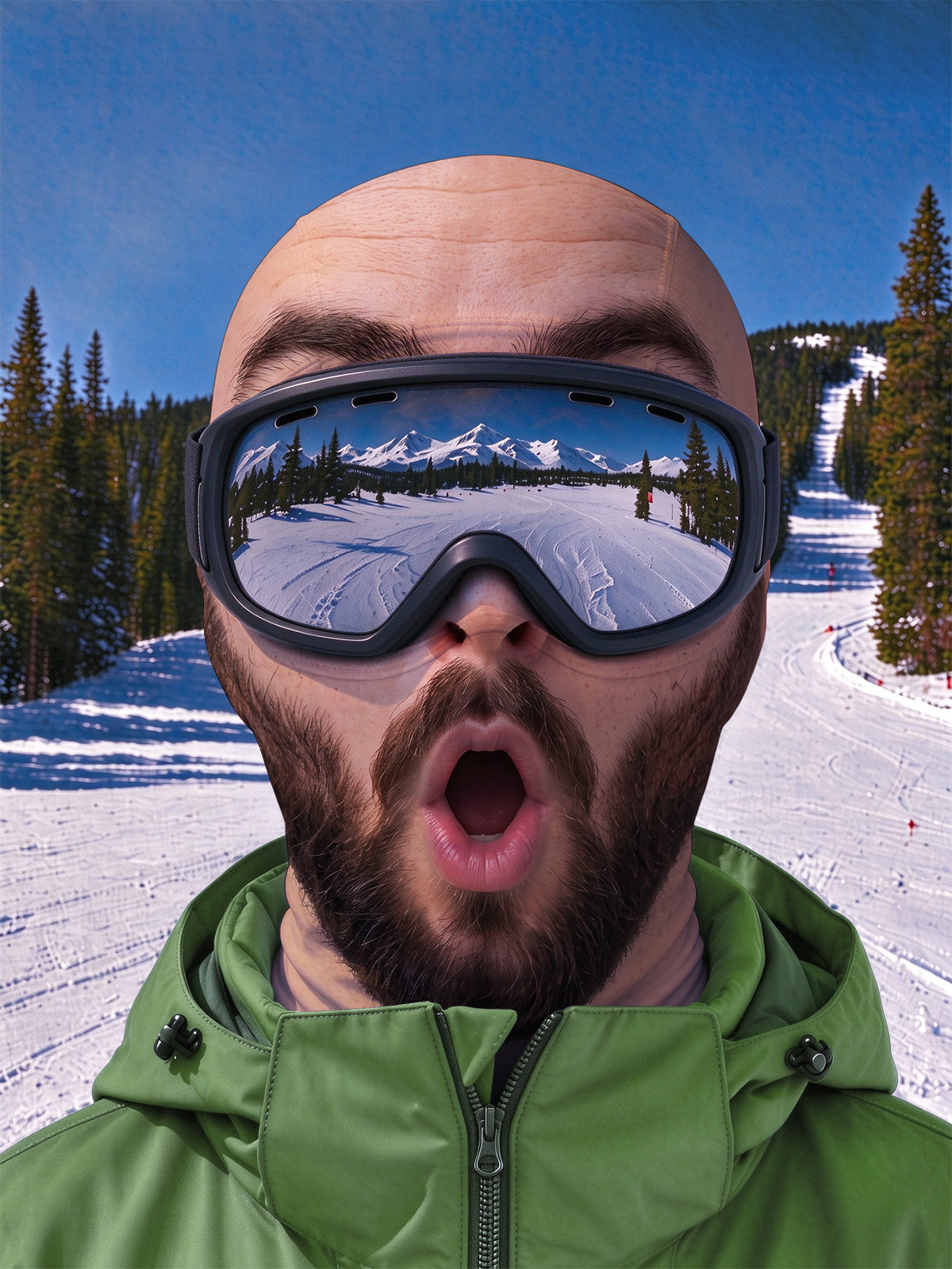Oceanlyte Funny Full Beard Face Ski Mask