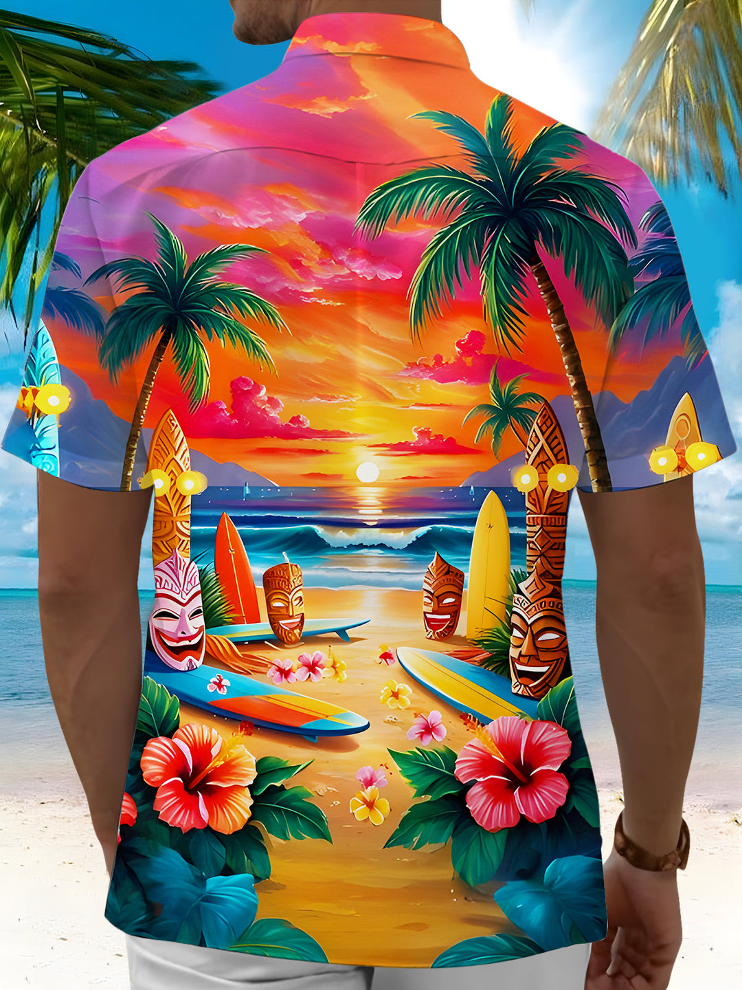 men's tropical shirt side view