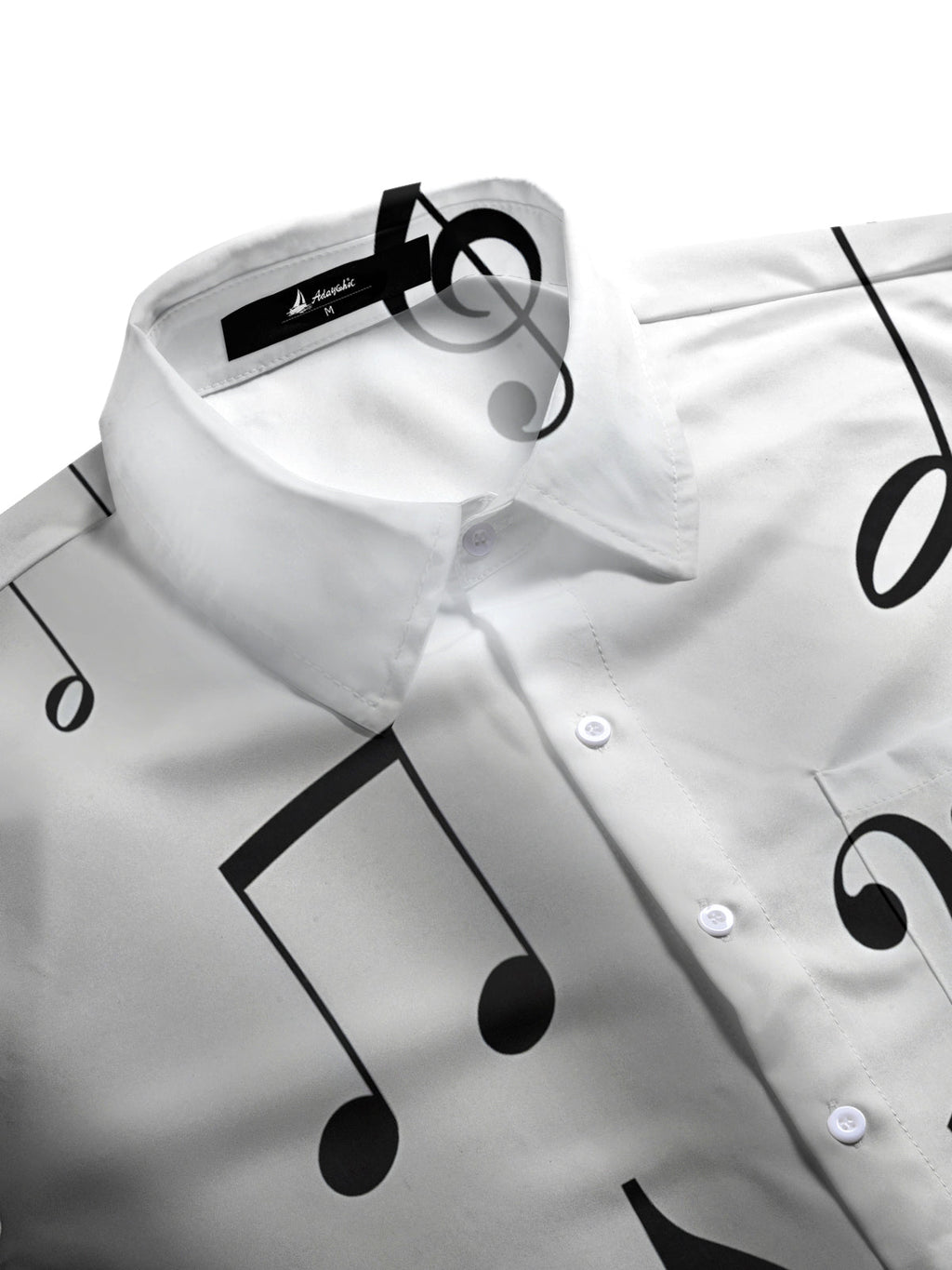 Oceanlyte Men's Graphic Musical Notes Gradient Print Short Sleeve Button Down Shirt with Chest Pocket