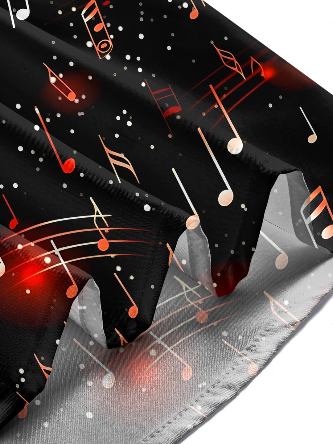 Oceanlyte Men's Musical Notes Graphic Print Long Sleeve Button Down Shirt with Chest Pocket