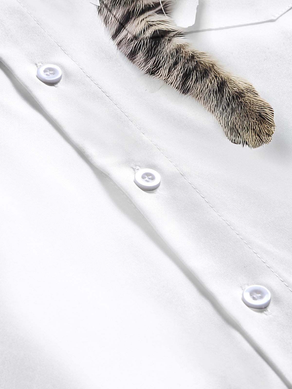 Oceanlyte Men's 3D Kitten Graphic Print Long Sleeve Button Down Shirt with Chest Pocket