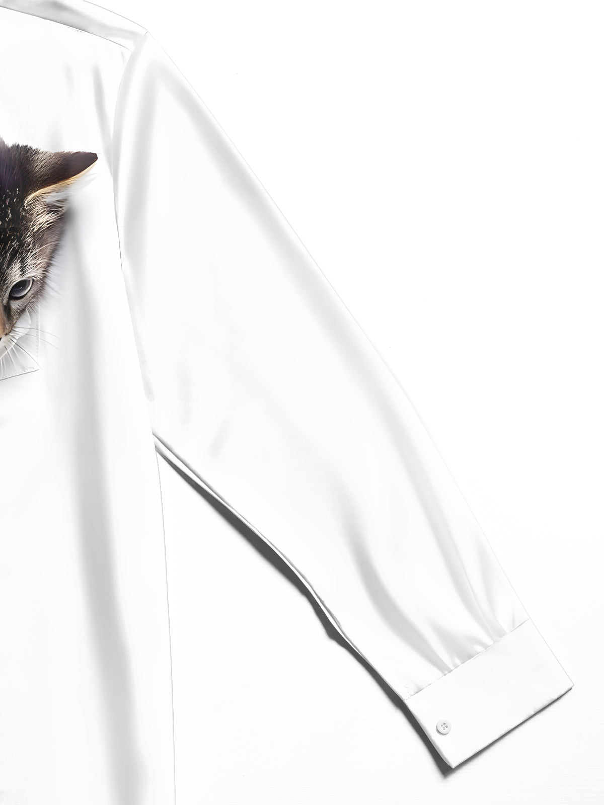 Oceanlyte Men's 3D Kitten Graphic Print Long Sleeve Button Down Shirt with Chest Pocket