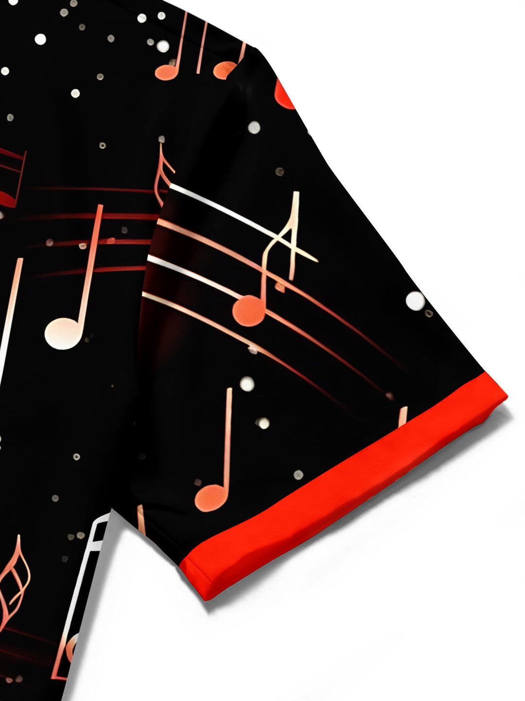 Men's Graphic Musical Note Pattern Print Short Sleeve Button Down Shirt with Chest Pocket