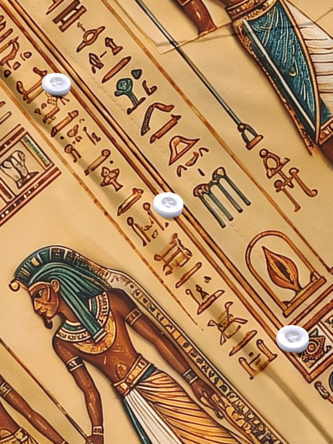 Ancient Egyptian Hieroglyphs Totem Men's Pocket Short Sleeve Shirts
