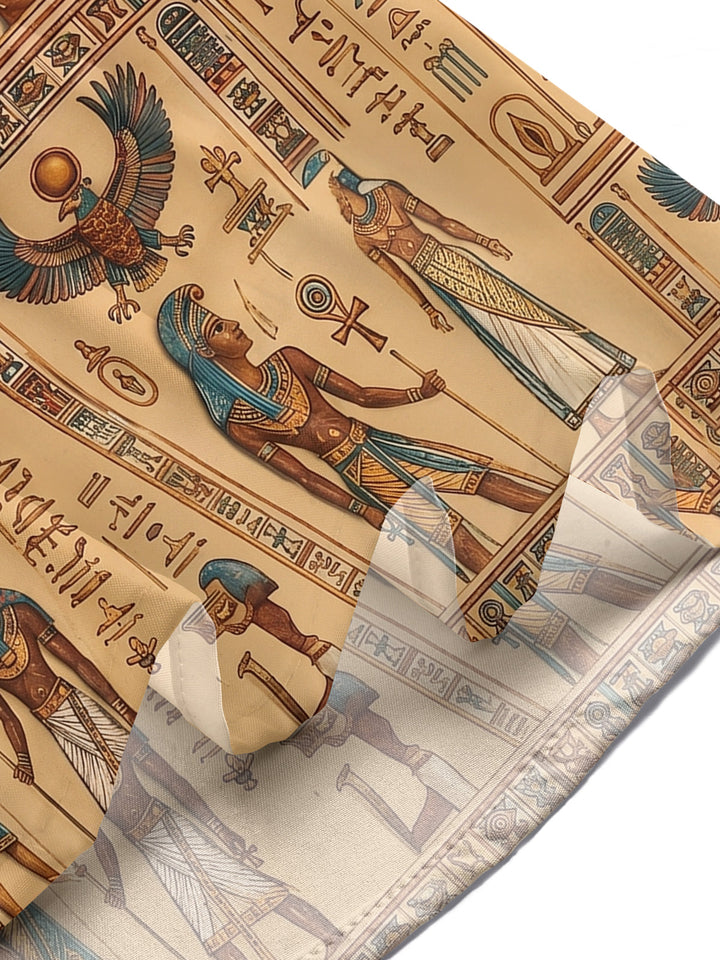 Ancient Egyptian Hieroglyphs Totem Men's Pocket Short Sleeve Shirts