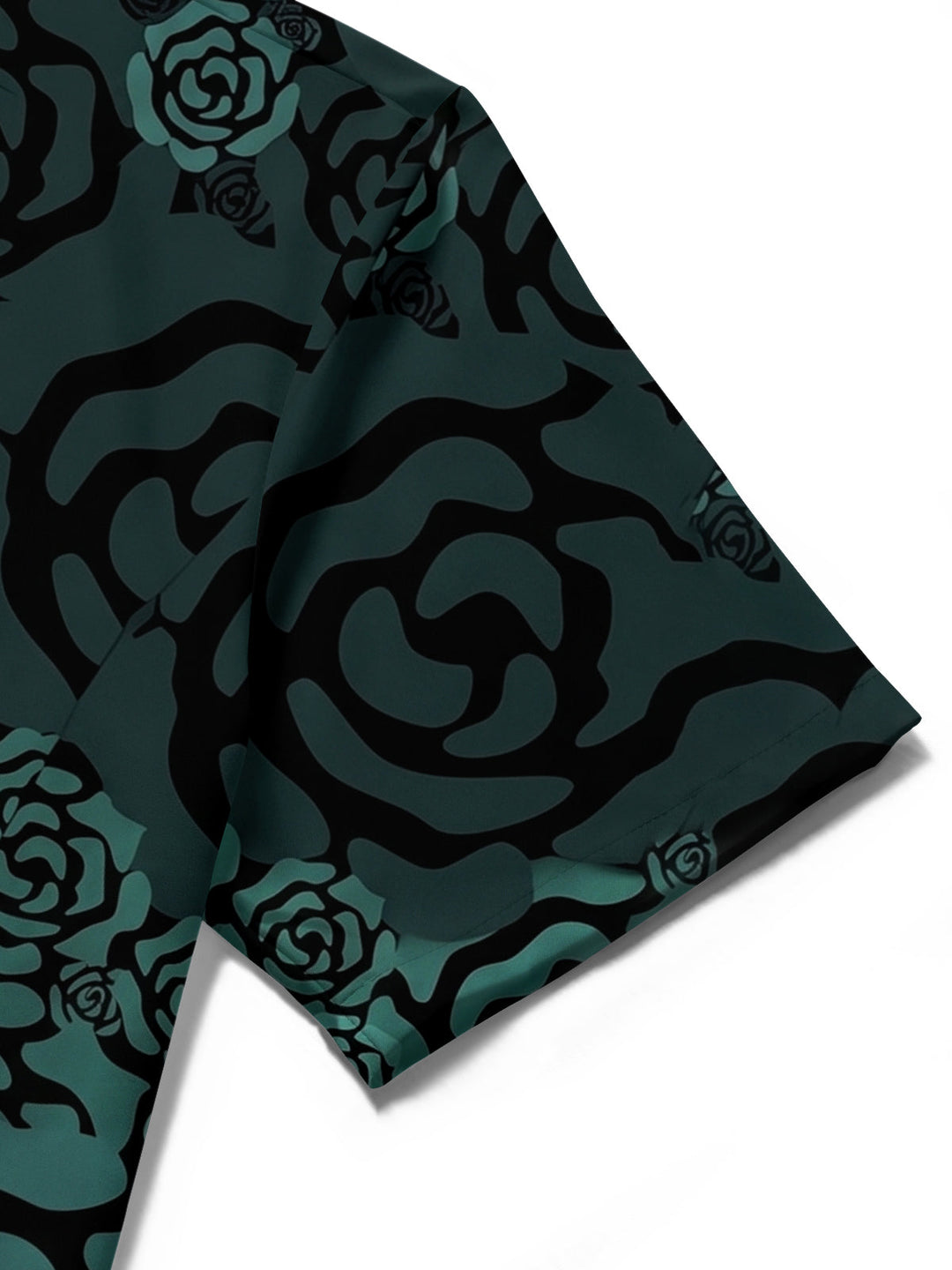 Dark Green Roses Men's Pocket Short Sleeve Shirts