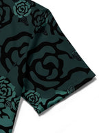Dark Green Roses Men's Pocket Short Sleeve Shirts