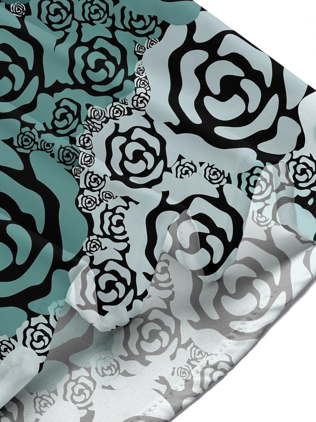 Dark Green Roses Men's Pocket Short Sleeve Shirts