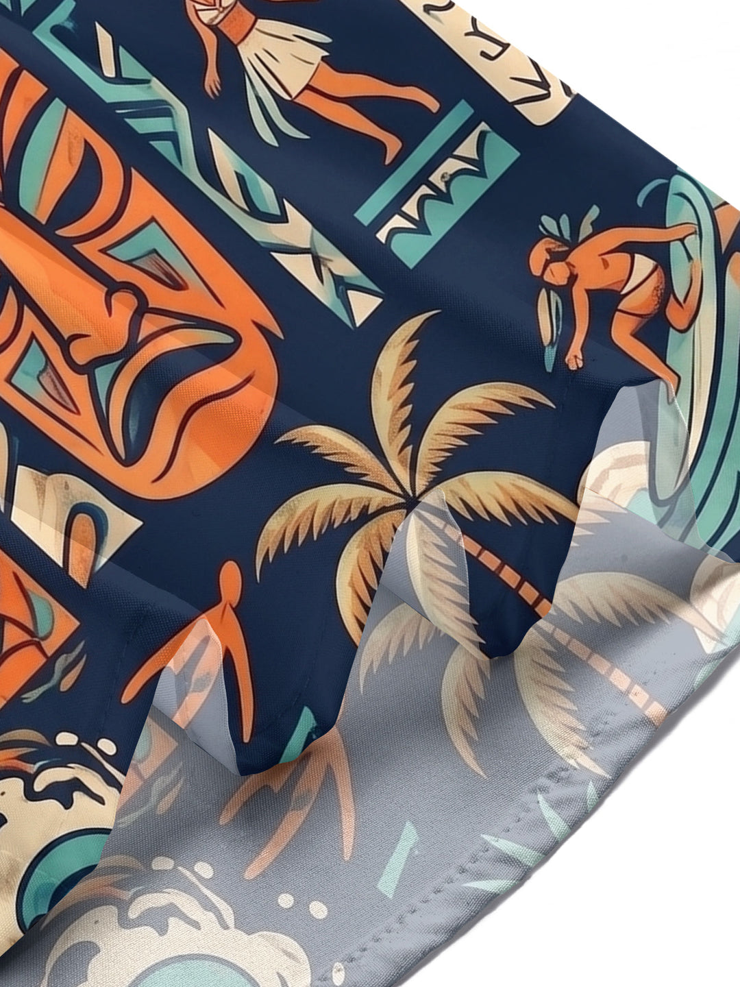 Hawaiian Tribal Tiki Mask Parrot Men's Pocket Short Sleeve Shirts
