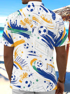 Art Football Sports Men's Pocket Short Sleeve Shirts