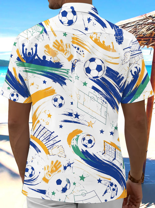 Art Football Sports Men's Pocket Short Sleeve Shirts