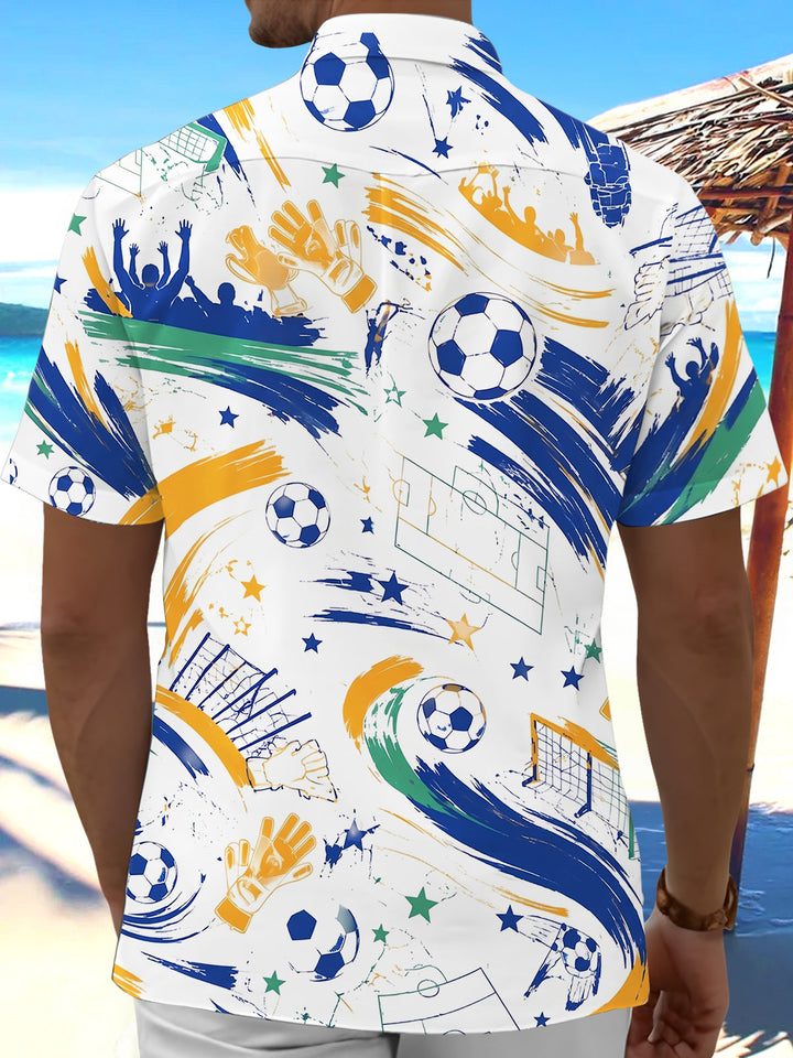 Art Football Sports Men's Pocket Short Sleeve Shirts