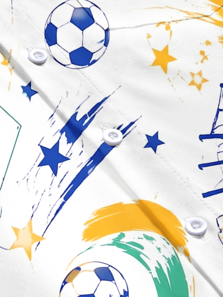 Art Football Sports Men's Pocket Short Sleeve Shirts