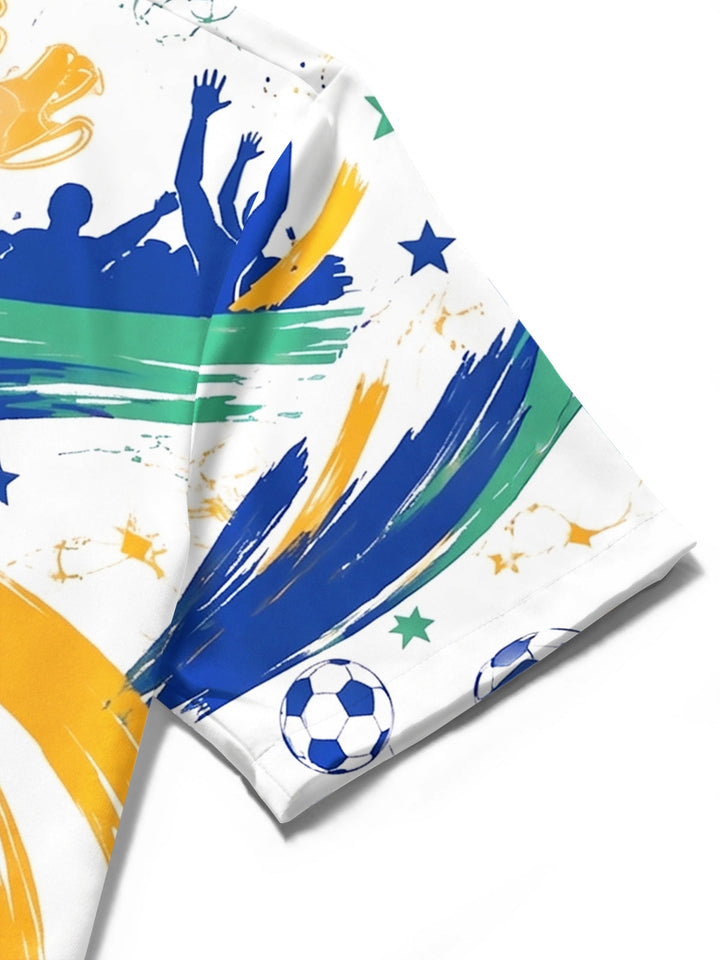 Art Football Sports Men's Pocket Short Sleeve Shirts