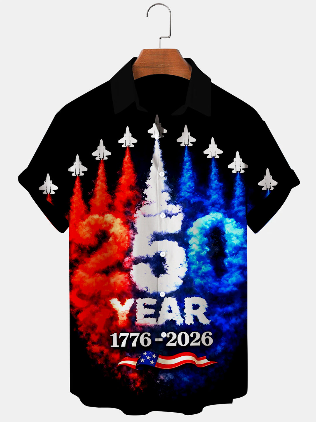250 Years Airplane Men's Pocket Short Sleeve Shirts