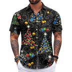 Oceanlyte Christmas Hawaiian Shirts for Men Christmas Tree Short Sleeve Holiday Shirts Trendy Basic Tops for Leisure Vacation fabulous