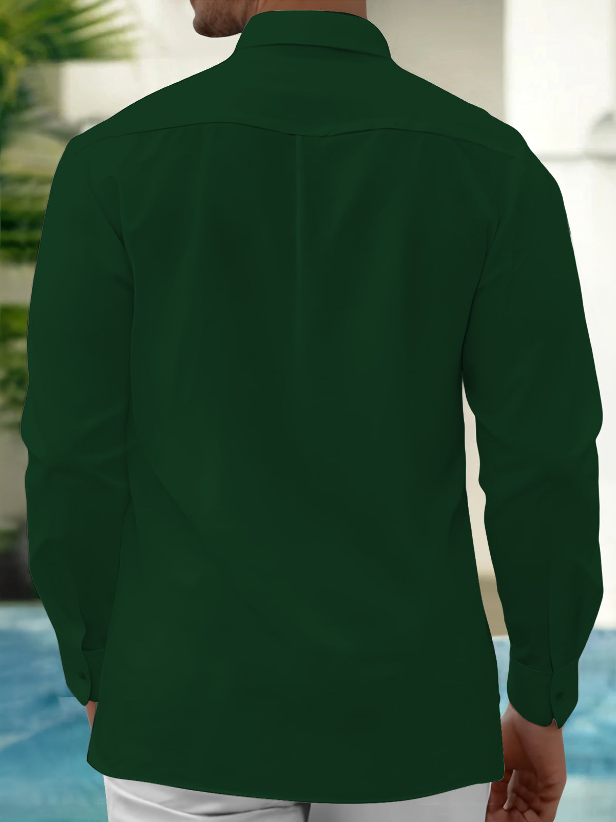 Oceanlyte Men's Long Sleeve Shirt - Christmas Scarf And Ornaments With Pine Branches Print with Chest Pocket