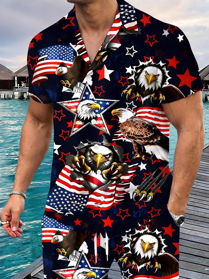 Independence Eagle Men's Pocket Short Sleeve Set