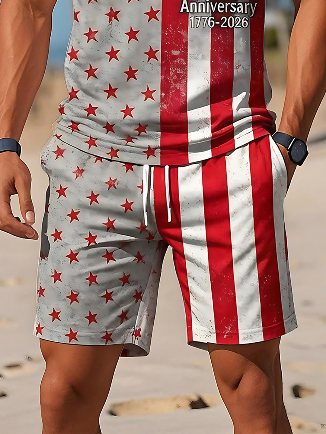 USA 250th Anniversary Bald Eagle Vintage American Flag Independence Day Men's Short Sleeve Zipper Polo Sets