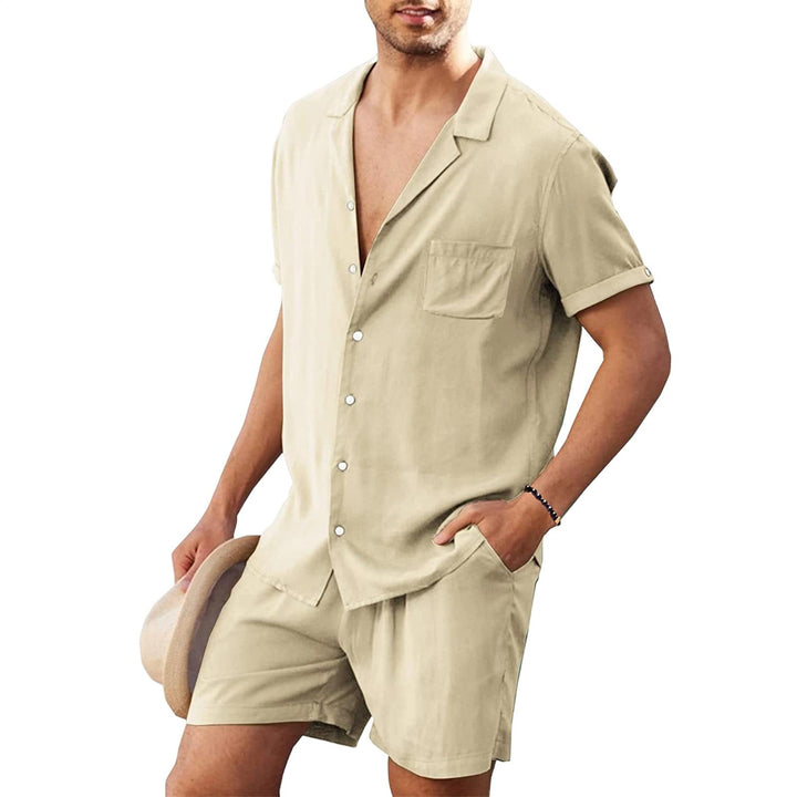 Mens Short Sets 2 Piece Botton Up Shirt and Shorts Outfits Lounge Matching Set for Vacation Beach Travel steadfast