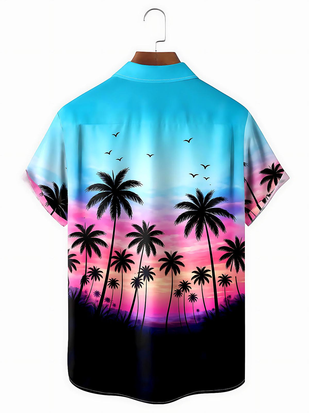 Hawaiian Coconut Trees Men's Pocket Short Sleeve Shirts