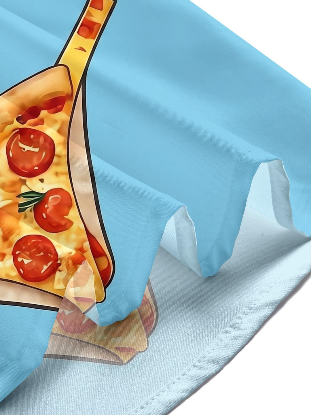 Funny Fried Egg Pizza Print Men's Pocket Short Sleeve Shirts