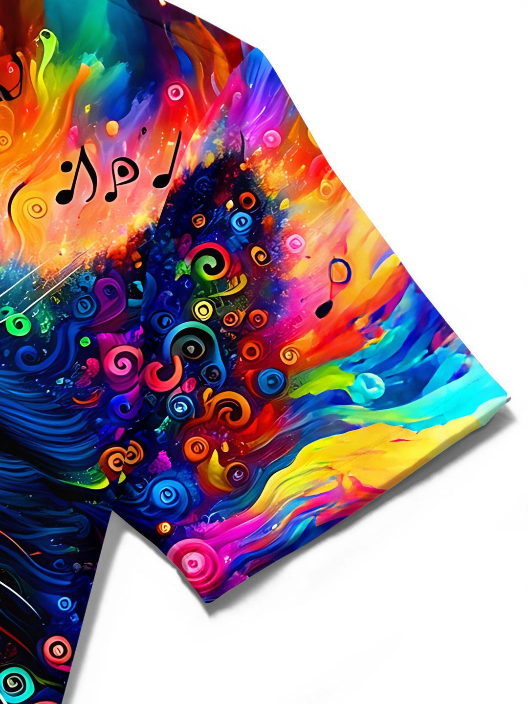 Oceanlyte Men's Graphic Abstract Psychedelic Cat Music Notes Print Short Sleeve Button Down Shirt with Chest Pocket