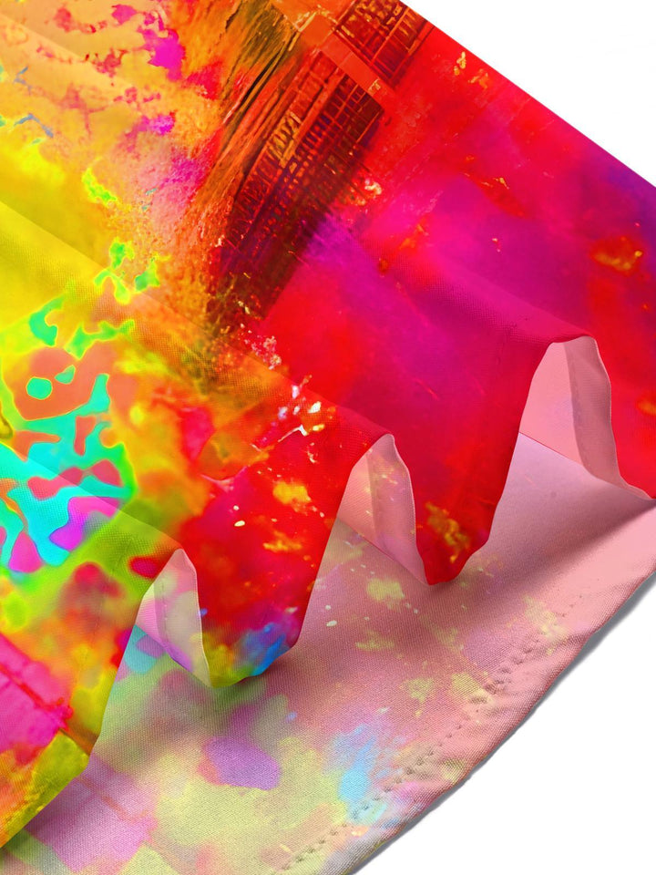 Art Colorful Tie-Dye Splash Paint Men's Pocket Short Sleeve Shirts