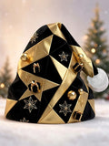Oceanlyte Men's Hat - Christmas Geometric Black And Gold Pattern With Stars And Gift Boxes