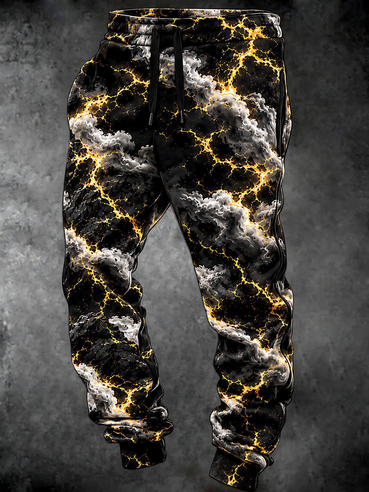 Oceanlyte Men's Graphic Abstract Lightning And Clouds Print Pants