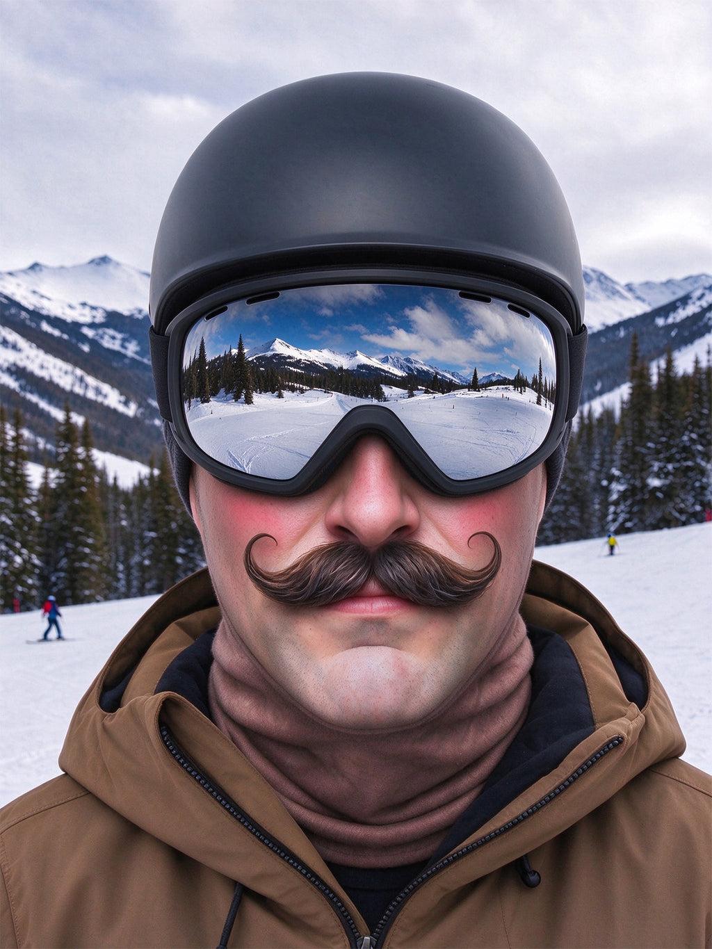 Oceanlyte Funny Curled Handlebar Mustache Face Ski Mask