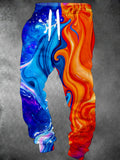 Oceanlyte Men's Printed Abstract Fire And Ice Fluid Gradient Print Pants
