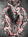 Oceanlyte Men's Graphic Halloween Crow And Coffins Print Long Sleeve Hoodie