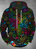 Oceanlyte Men's Long Sleeve Hoodie - Neon Chemical Formulas And Atomic Structures Print
