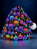 Oceanlyte Men's Graphic Neon Christmas Ornaments And Gift Boxes Print Hat