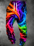 Oceanlyte Men's Printed Colorful Abstract Liquid Swirls Print Pants