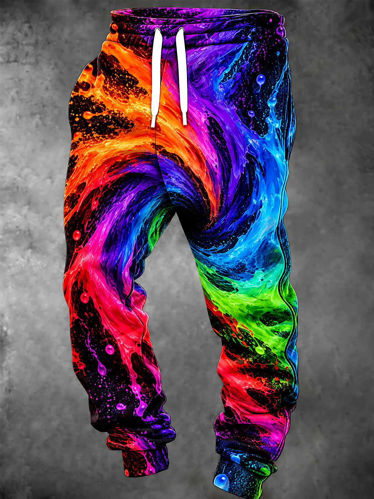 Oceanlyte Men's Printed Colorful Abstract Liquid Swirls Print Pants