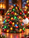 Oceanlyte Men's Printed Christmas Tree Motif With Ornaments And Lights Print Hat