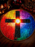 Oceanlyte Religious cross Round Area Rug