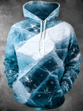 Oceanlyte Men's Printed Glacial Ice And Water Bubbles Print Long Sleeve Hoodie