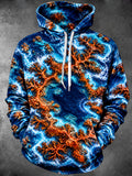 Oceanlyte Men's Printed Underwater Corals Print Long Sleeve Hoodie