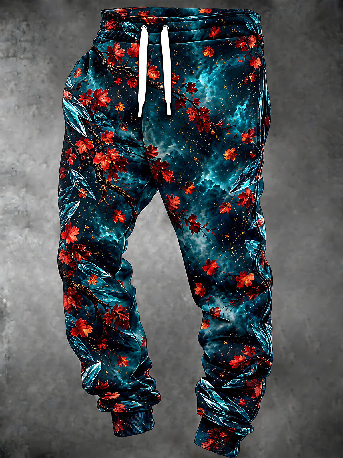 Oceanlyte Men's Graphic Maple Leaves And Crystals Print Pants