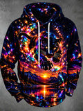 Oceanlyte Men's Graphic Neon Panther And Crystal Shards Print Long Sleeve Hoodie